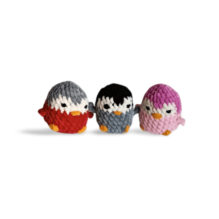 3 petits pingouins tout doux en crochet