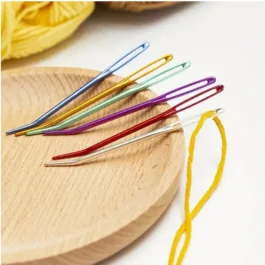 Set de 2 Aiguilles à Laine en Aluminium – Pointes Recourbées pour Assemblage Crochet